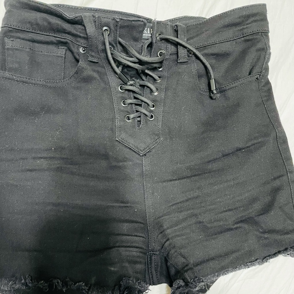 Akira black tie up shorts.